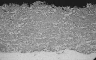 Photomicrograph of HVOF Spray Tungsten Carbide/12% Cobalt Coating