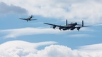 Lancaster and Spitfire Flyby